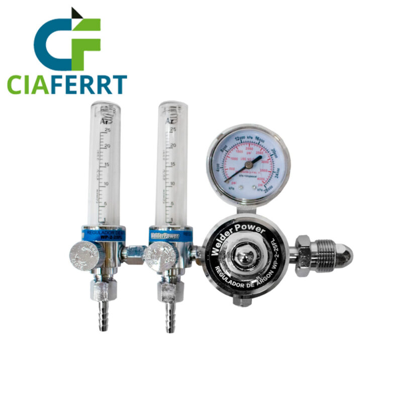 REGULADOR CON FLUJOMETRO PARA ARGON/CO2 DOBLE SALIDA