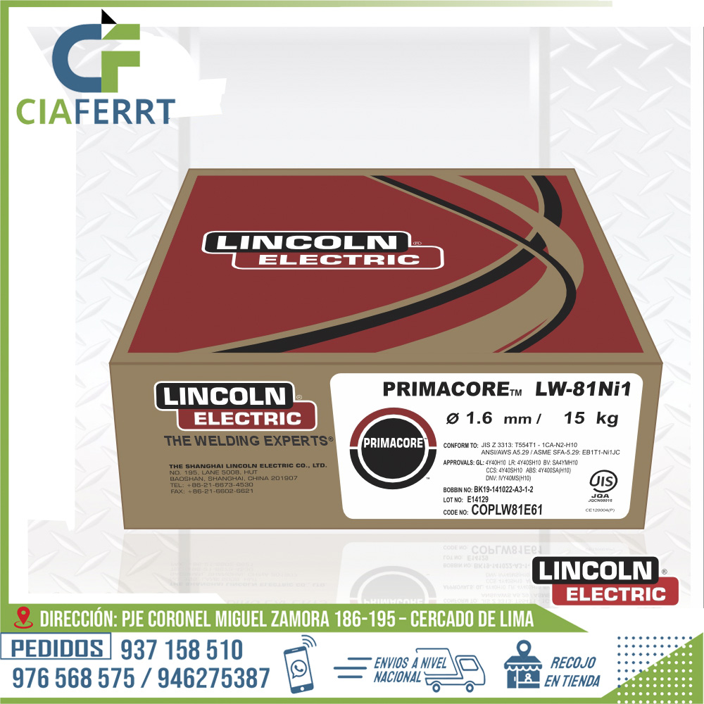 ALAMBRE-TUBULAR-PRIMACORE-LW-81Ni1-LINCOLN.jpg ALAMBRE TUBULAR PRIMACORE LW-81Ni1 - LINCOLN - Imagen 1