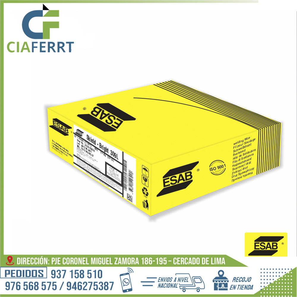 ALAMBRE-TUBULAR-SHIELD-BRIGHT-309L-ESAB.jpg ALAMBRE TUBULAR SHIELD - BRIGHT 309L - ESAB - Imagen 1