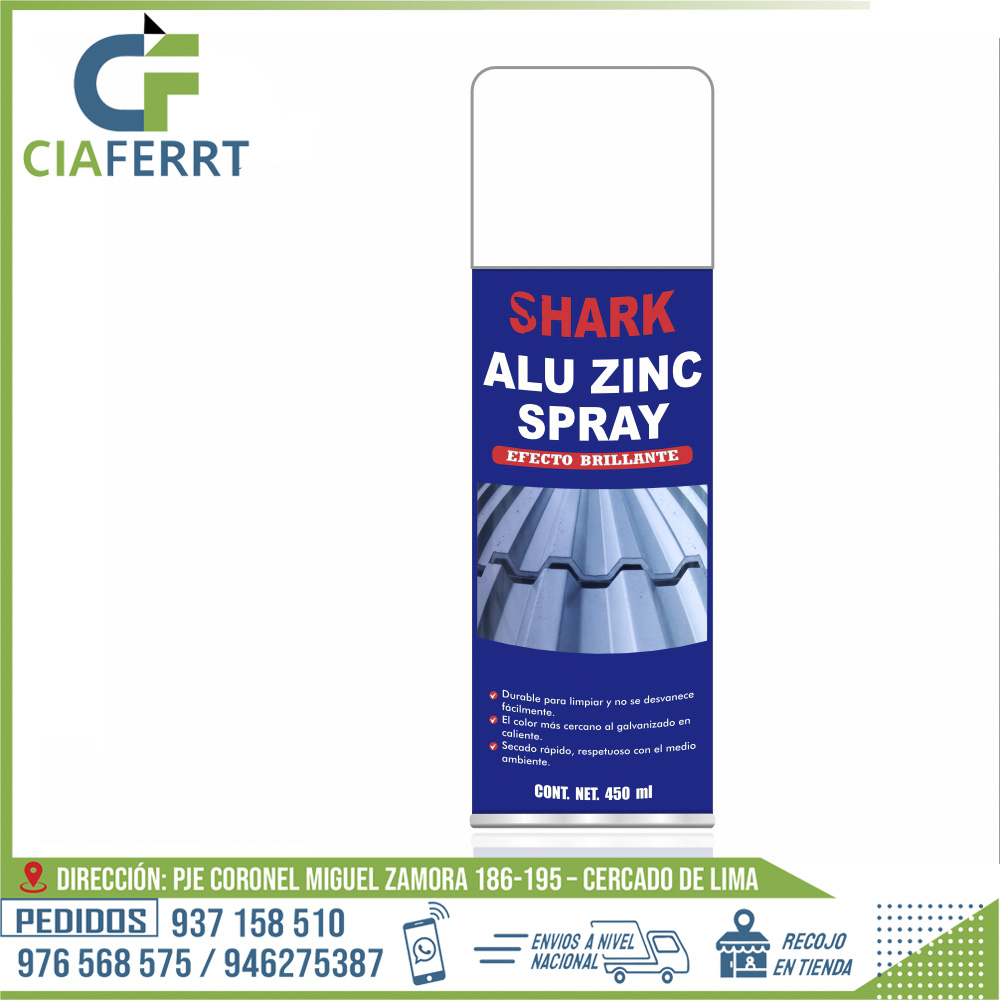 ALU-ZINC-SPRAY-450ML-SHARK.jpg ALU ZINC SPRAY 450ML - SHARK - Imagen 1