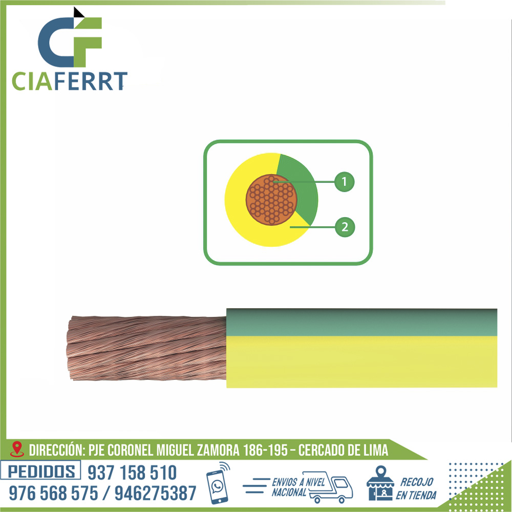 CABLE-CPT-CU-450-750-V.jpg CABLE CPT AWG AMARILLO-VERDE 450/750 V - Imagen 1