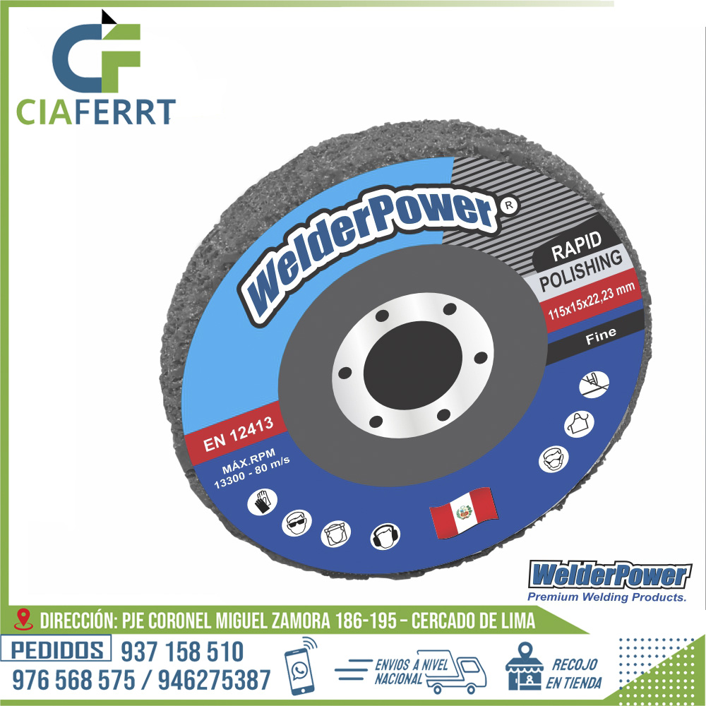 DISCOS-PARA-PULIR-ACERO-INOXIDABLE-RAPID-POLISHING-WP-.jpg DISCOS PARA PULIR ACERO INOXIDABLE - RAPID POLISHING- - Imagen 1
