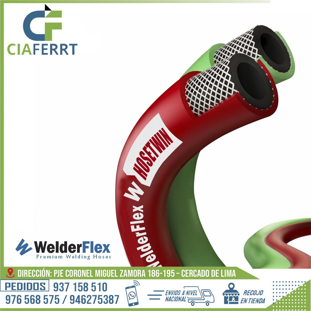 MANGUERA-MELLIZA-PARA-OXICORTE-DE-1-4-300-PSI-WELDERFLEX-2.jpg MANGUERA MELLIZA PARA OXICORTE DE 1/4" 300 PSI WELDERFLEX - Imagen 1