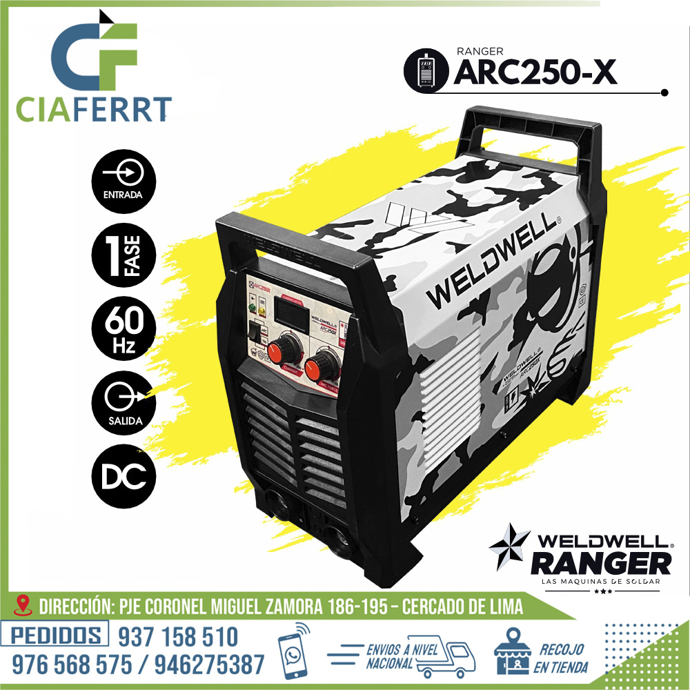 MAQUINA-DE-SOLDAR-ARC-250-X-RANGER-WELDWELL.jpg MAQUINA DE SOLDAR ARC 250-X - RANGER WELDWELL - Imagen 1