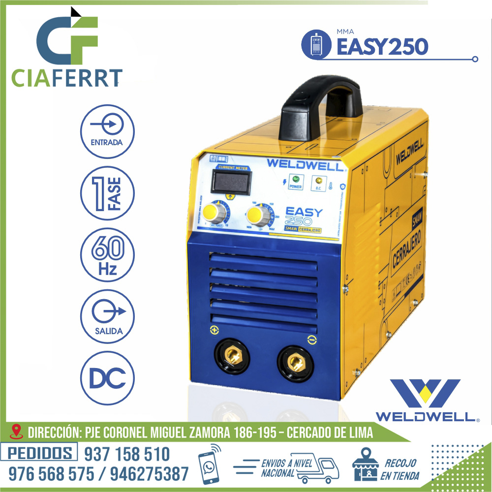 MAQUINA-DE-SOLDAR-EASY-250-WELDWELL®.jpg MAQUINA DE SOLDAR EASY 250 - WELDWELL® - Imagen 1