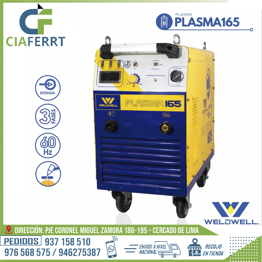 MAQUINA-DE-SOLDAR-PLASMA-165-WELDWELL®.jpg MAQUINA DE SOLDAR PLASMA 165 - WELDWELL® - Imagen 1