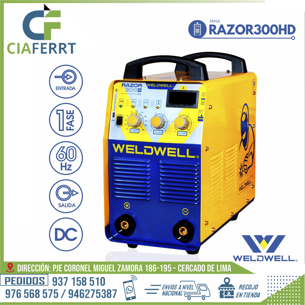 MAQUINA-DE-SOLDAR-RAZOR-300HD-WELDWELL®-2.jpg MAQUINA DE SOLDAR RAZOR 300HD - WELDWELL® - Imagen 1