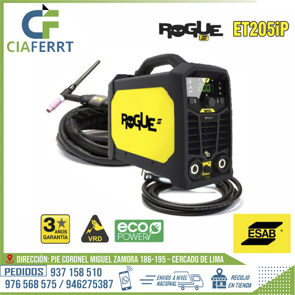 MAQUINA-DE-SOLDAR-ROGUE-ET205iP-ESAB.jpg MAQUINA DE SOLDAR ROGUE ET205iP - ESAB - Imagen 1