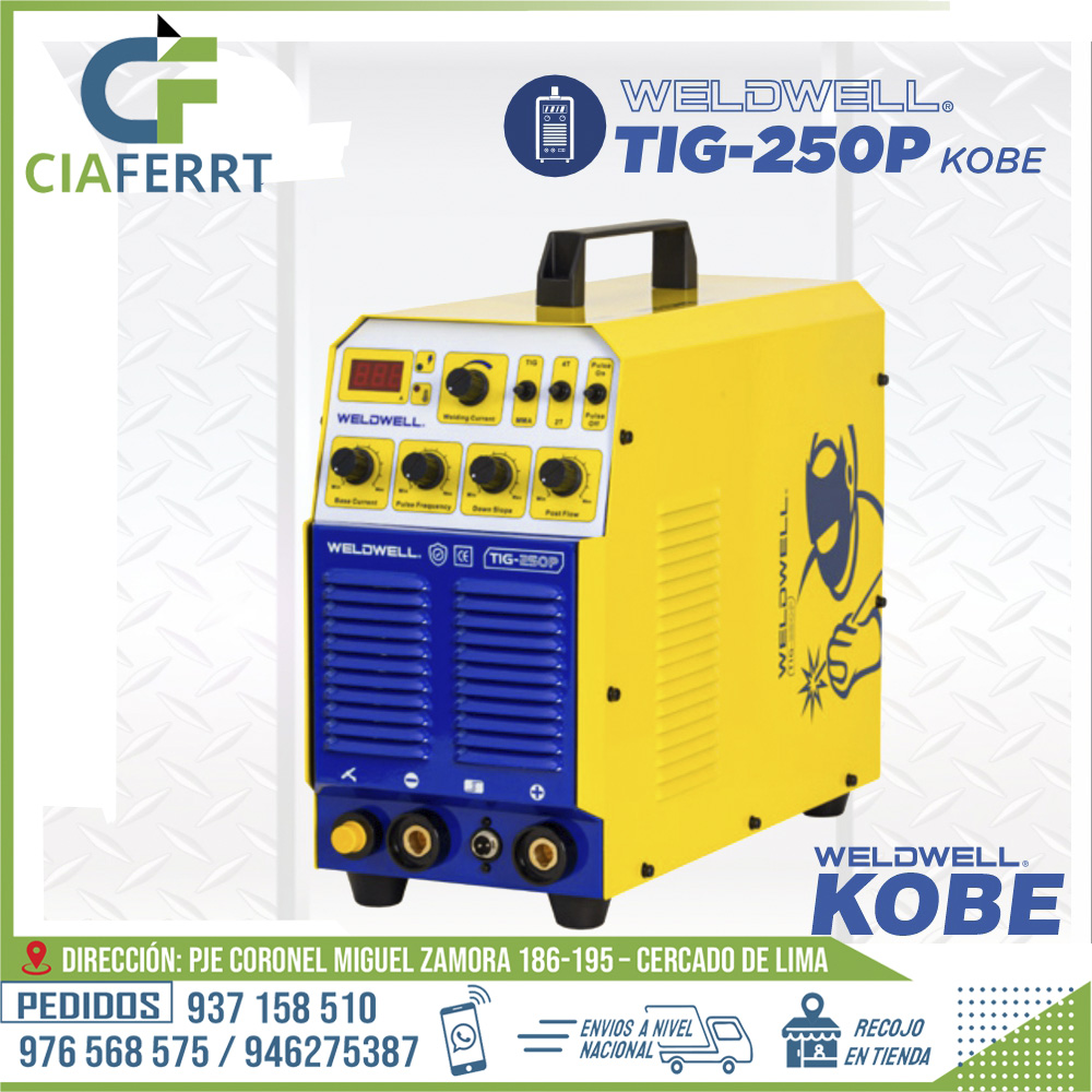 MAQUINA-DE-SOLDAR-TIG-250P-KOBE-WELDWELL®.jpg MAQUINA DE SOLDAR TIG-250P KOBE - WELDWELL® - Imagen 1