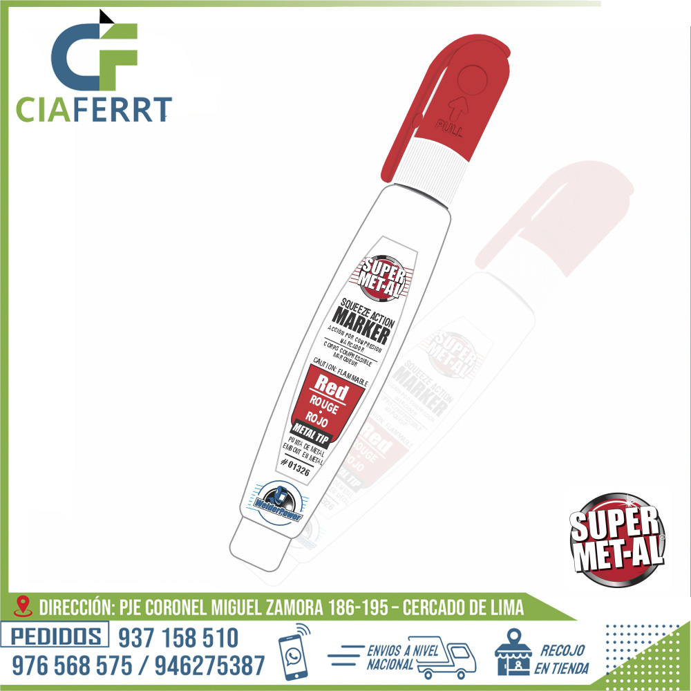 MARCADOR-PARA-METAL-SUPER-MET-AL-rojo.jpg MARCADOR PARA METAL SUPER MET-AL - ROJO - Imagen 1