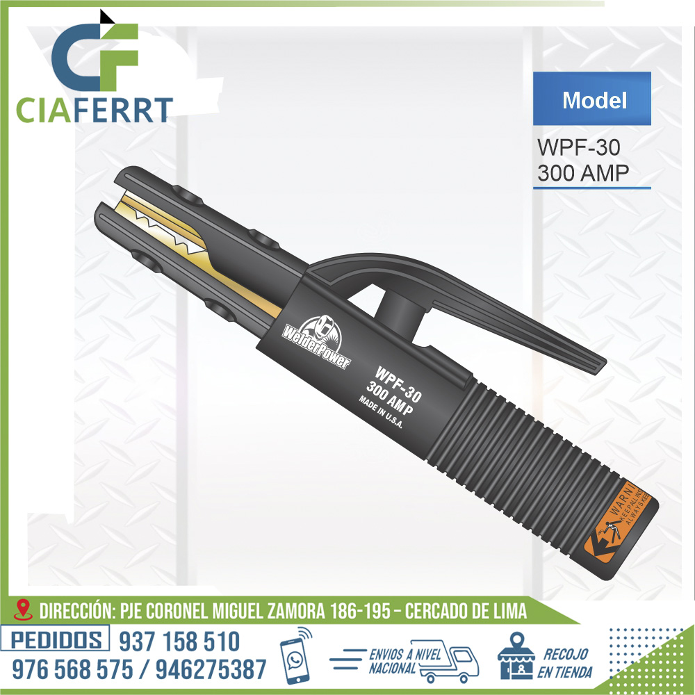 PORTA-ELECTRODO-WPF-30-WELDER-POWER.jpg PORTA ELECTRODO WELDER POWER 300AMP - Imagen 1
