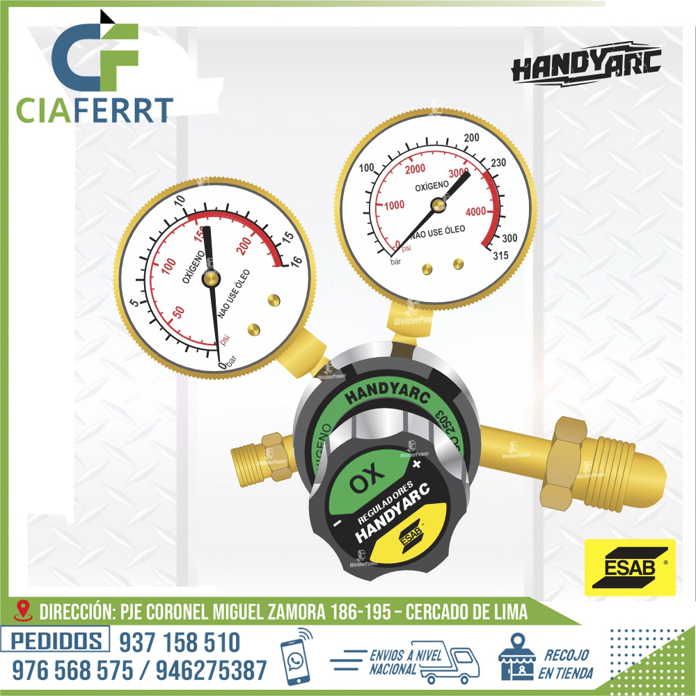 REGULADOR-DE-OXIGENO-HANDYARC-ESAB.jpg REGULADOR DE OXIGENO HANDYARC - ESAB - Imagen 1