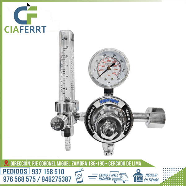 REGULADOR PARA CO2 CON CALENTADOR WP - 25 LPM