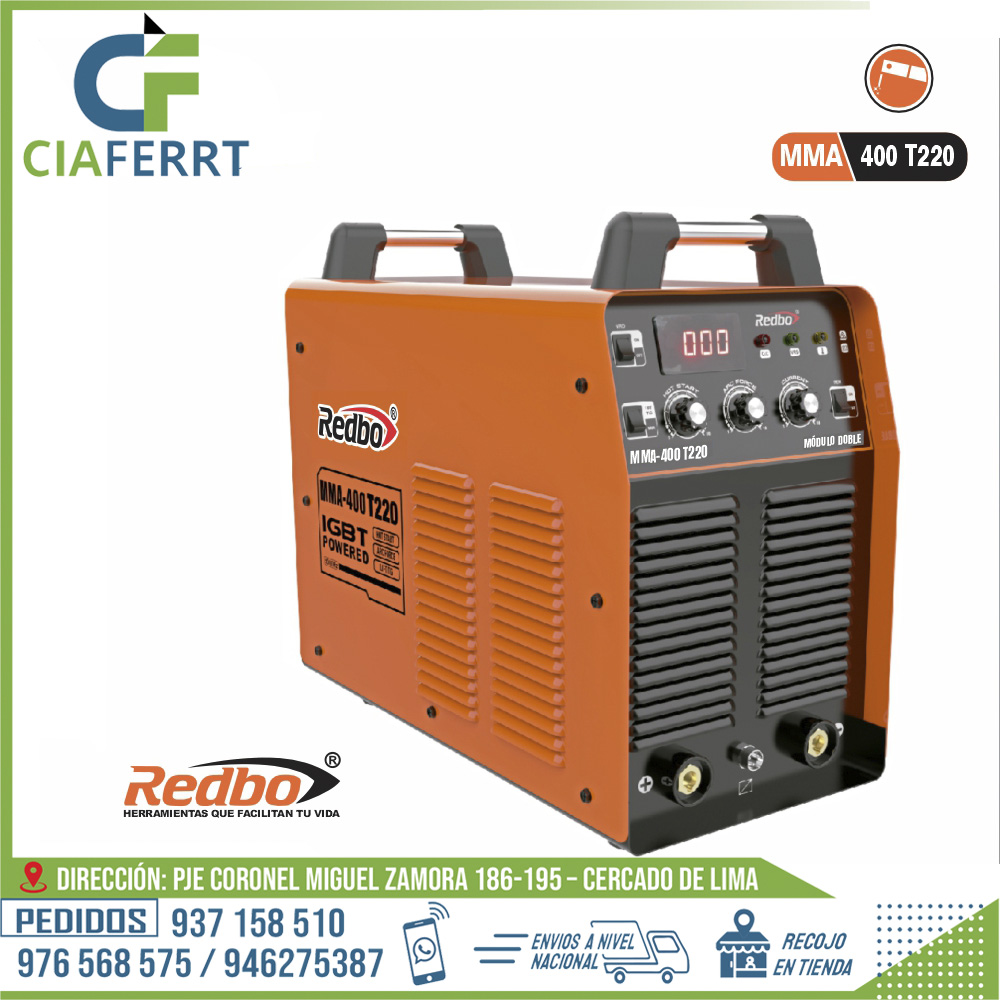 SOLDADORA-INVERTER-MMA-400-3P-220V.jpg SOLDADORA INVERTER MMA-400 (3P 220V) - REDBO® - Imagen 1