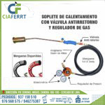 SOPLETE DE CALENTAMIENTO CON VÁLVULA ANTIRRETORNO Y REGULADOR DE GAS