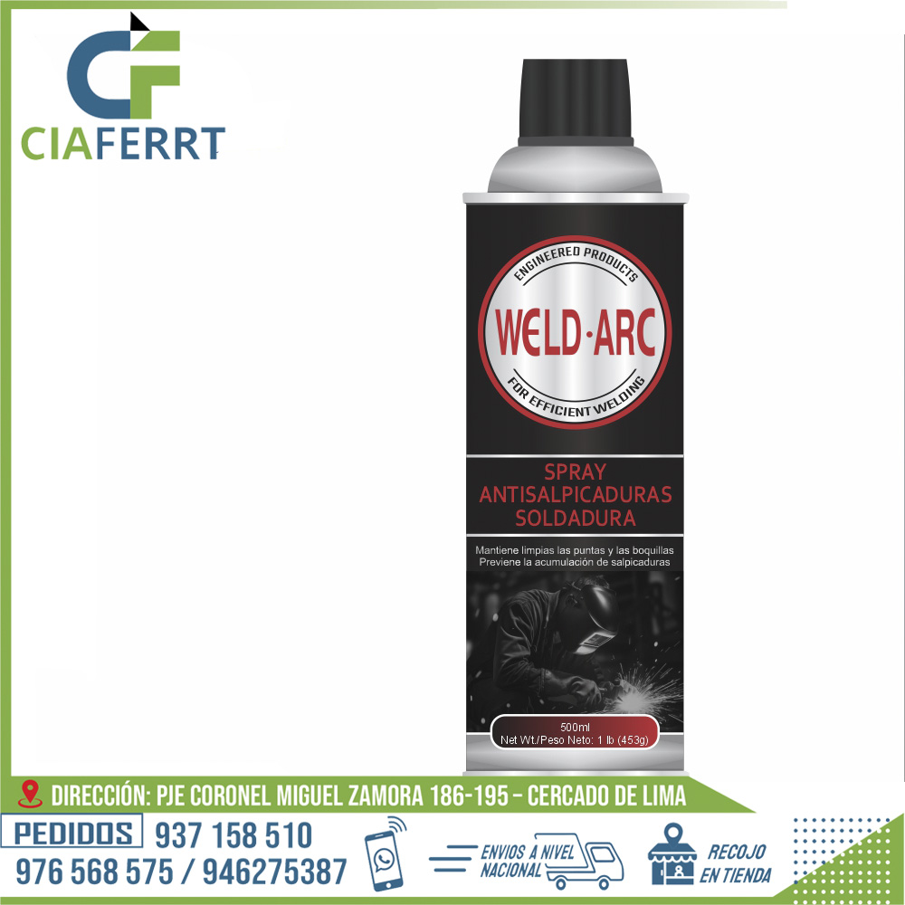 SPRAY-ANTISALPICADURAS-SOLDADURA-WELD-ARC.jpg SPRAY ANTISALPICADURAS SOLDADURA - WELD ARC - Imagen 1